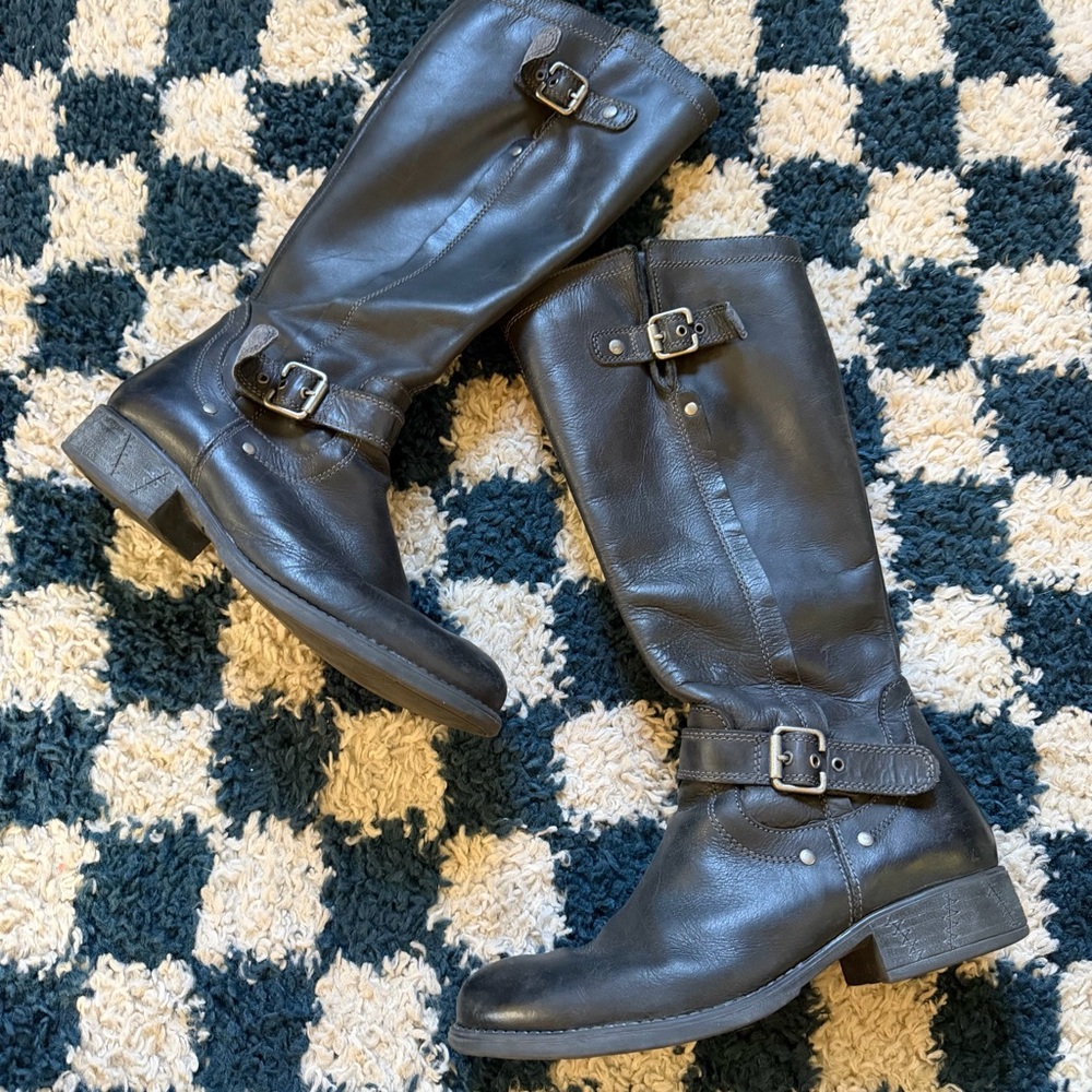 Eric Michael Montana Knee High Boots, Black Leather, Women's 40/9.5